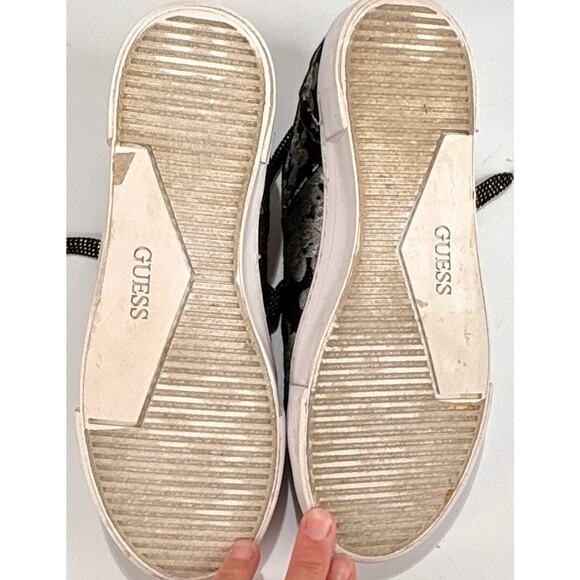 Guess Goodone5 Floral Shoes Size 9 Black Tennis Shoe Bloomcore Coquette Sneakers - Picture 7 of 11